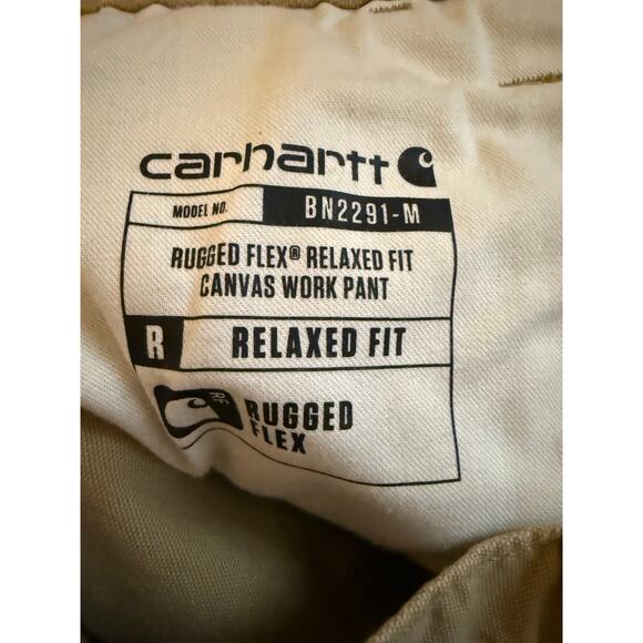 Carhartt Men's Rugged Flex Relaxed Fit Canvas Work Pants 36x30 BN2291-M Khaki - Picture 7 of 7